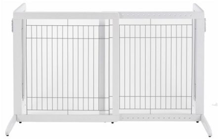 Tall White Pet Gate - Cool Breeze, Step-Over Ease