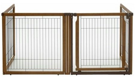 Convertible Pet Gate - 3-in-1, Brown Hardwood