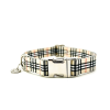 Beige Plaid - Quick Release Dog Collar: Adjustable, Stylish, and Safe