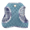 Step-In Denim Dog Harness - Blue Plaid, Soft, and Secure