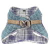 Step-In Denim Dog Harness - Blue Plaid, Soft, and Secure