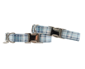 Blue Plaid - Quick Release Dog Collar: Adjustable, Stylish, and Safe