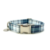 Blue Plaid - Quick Release Dog Collar: Adjustable, Stylish, and Safe