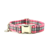 Pink Plaid - Quick Release Dog Collar: Adjustable, Stylish, and Safe