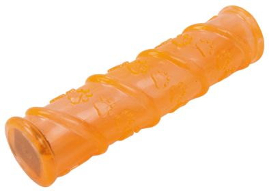 Durable LED Glow Dog Toy with Squeaker for Night Fetch & Chewing Fun (Color: Orange)