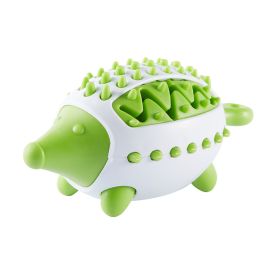 Durable Hedgehog Chew Toy for Dogs: Dental Cleaning & Puzzle Fun (Color: Green)