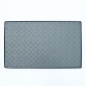 Spot Pet Mat, Waterproof And Easy To Clean Silicone Dog Mat, Cat Mat, Square Pet Placemat, Pet Supplies (Option: Grey-Small)